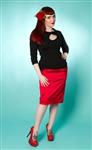 Miss Fortune, Peek a Boo Lurex Top in Black in xsmall.