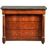 Antieke kasten / Grote empire commode ca. 1815 in bloemmahonie gemerkt:  