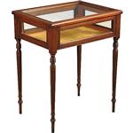 Antieke bijzettafels / Tafelvitrine in mahonie ca. 1890 met aan 5 kanten glas (No.432235)