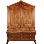 Antieke kast / Hollands, Louis Seize kabinet ca. 1780 in blond mahonie met 13 laden [No.570332)