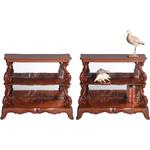Antieke Sidetables  / Stel van 2 museale wandtafels  gesigneerd (No.591038)