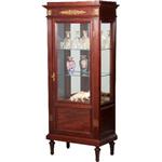 Antieke kast / Hollandse mahonie Empire stijl vitrine ca. 1880 met brons beslag  (no.662716)