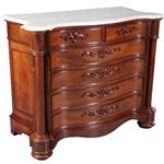 Antieke kasten / Orgelgebogen commode  mat wit marmer ca. 1870 zeer rijk uitgevoerd meubel (No.70096