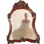 Antieke spiegel / Klein Biedermeier spiegeltje met verweerd glas ca. 1830 (No.200260) Hoogte 0,43 m