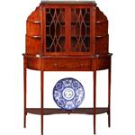 Antieke kast / Maple & Co Salonkast / vitrinekast ca. 1870 mahonie met inleg (No.771751)