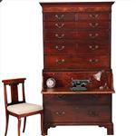 Antieke ladenkasten / Chest on Chest / Tallboy ca. 1790 in mahonie met bureau (No.910661)
