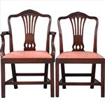 8 eetkamerstoelen met nieuwe bekleding naar wens 2 met armleuningen ca 1890 (No.931160)