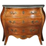 Zeer fraai gebombeerde commode met rijk inlegwerk ca 1920 Rococo stijl (No.941815)