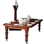 Doorleefde Victoriaanse pull out table met bijbehorende piedestal-vormige tafelbladenhouder (No.9731