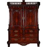 Imposante garderobe kast met lange deuren waarachter roede en haken Hollands mahonie ca. 1790 [No.68