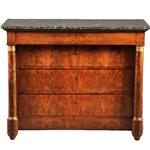 Antieke kasten / Grote empire commode ca. 1815 in bloemmahonie gemerkt:  