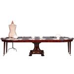 Empire coulissetafel ca 1810  in mahonie met bloemmahonie op sluierpoot met veel brons beslag (No.96
