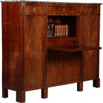 Brede Empire secretaire of bar met zijkasten ca. 1810 in mahonie met marmer [No.602117)