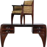 Antieke bureaus / Groot Coromandel bureau met bureaustoel Art Deco ca. 1910 (No.702548)