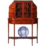 Antieke kast / Maple & Co Salonkast / vitrinekast ca. 1870 mahonie met inleg (No.771751)