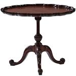 Antieke bijzettafel / Wijntafel / salontafelhoogte ca. 1870 rond en sterk geschulpt (No.792916)