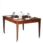 Louis Seize werktafel op strakke tapse poten bloemmahonie randen ca 1800 (No.932635)