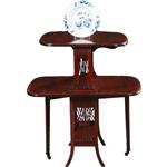 Engelse salontafel / dubbele Sutherland table ca 1900  mahonie, satijn- en palmhout (No.711612)