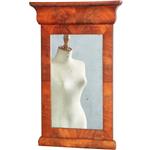Kleine Biedermeier spiegel lijst in mahonie met bloemmahonie en gewelfde kroonlijst ca 1830 (No.9418