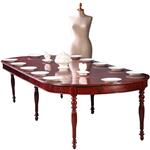 Franse coulissetafel in mahonie met paraplu poot ca 1860 met 4 inlegbladen tot minimaal 12 personen 