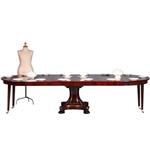 Empire coulissetafel ca 1810  in mahonie met bloemmahonie op sluierpoot met veel brons beslag (No.96