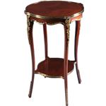 Franse lampetafel gueridon ca 1900 met geschulpt blad in mahonie met brons (No.222155)