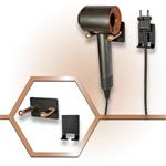 Wandhouder muurbeugel houder RVS met stekker houder geschikt voor Dyson supersonic HD01 HD02 HD03 HD
