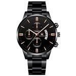 Luxe zakelijk horloge voor heren - Quartz roestvrijstalen band Datumkalender met 3 subdials