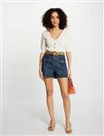 Jumper V-neck short sleeves 242-Manihi Ivoire
