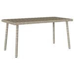 vidaXL Tuin salontafel rechthoekig 80x40x37 cm poly rattan lichtgrijs