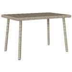 vidaXL Tuin salontafel rechthoekig 60x40x37 cm poly rattan lichtgrijs