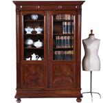Boekenkast / Servieskast mahonie ca 1875 met 6 schappen (No.230205)