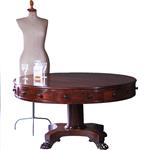 Drumtabel met massief mahonie blad 4 laden en 4 schijnladen ca 1815 (No.230215)#