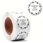 500 Stickers Labels Baked with Love Kerst sluitsticker