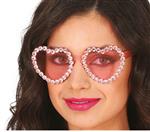 Hartjes Bril Roze Diamantjes
