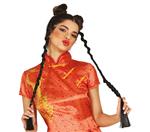 Zwarte Pruik Curly 70cm