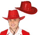 Cowboy Hoed Rood Pailleten