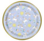 Unicorn Borden Rond Lila 23cm 8st