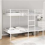 vidaXL Stapelbed zonder matras 107x203 cm staal wit