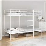 vidaXL Stapelbed zonder matras 80x200 cm staal wit