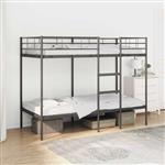 vidaXL Stapelbed zonder matras 100x190 cm staal zwart