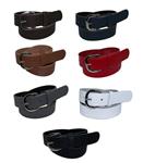 Soepele leren dames riemen 3 cm. breed met ronde gesp