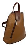 Vera Pelle leren rugzakje Cognac met bruine details