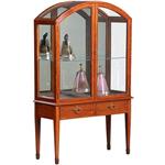 Unieke satijnhouten vitrine met halfronde glazen bovenkant ca 1900  (No.232010)