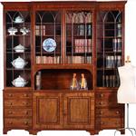 Zeer grote bibliotheekkast ca 1800 Breakfront met 6 deuren en 6 laden en open vak (No.232015)