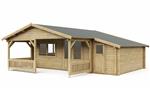 Tuinhuis-Blokhut 5x4+2z: 695 x 440 x 265 (h) cm