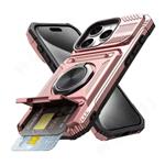 iPhone 11 Pro - Card Slot Hoesje met Kickstand - Grip Socket Magnetische Cover Case - Rose Gold