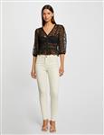3/4-length sleeved t-shirt with lace black