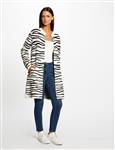 Long cardigan with zebra print 232-Mbrick black