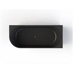 Ligbad Arqua Pinto Muurbad 160 X 70 cm Rechts Mat Zwart